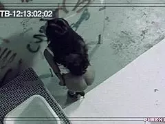 hey babe, wanna see this hot brunette milf take it in the toilet like a pro? her fake tits bounce wild!