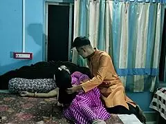 Indian hot couple explores intense sex. Sexy wife enjoys hardcore action with young husband.