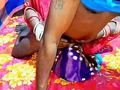 Bhabhi Drilled Hard in Sexy Red Dress Suit