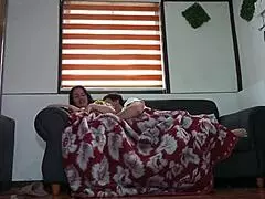 Watching a movie with stepmom turned into wild banging! 😳