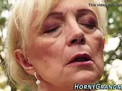 Wow, this grandma got jizz in her mouth after a wild blow!