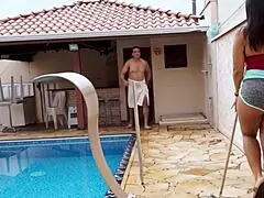 Man, I couldn't resist this rabuda maid by the pool, had to stop and take her hard!