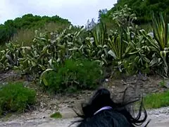 Short haired tattooed milf fucking on the beach - want to join?