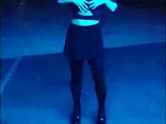 This techno party slut knows how to get down and dirty with everyone watching.