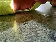 kiwi milf sub cleans up spilled wine as her master watches her slurp