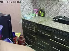 Desi Indian Bhabhi cheats on husband, getting licked and fucked by brother-in-law in kitchen. Full movie with Hindi audio captures every dirty detail.