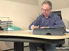 old boss fucks skinny teen hard at job interview