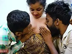 Hot Indian Step Mom in Wild Threesome Sex