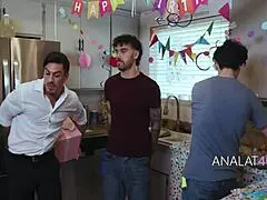 Ever thought a birthday could turn into a step family anal gangbang surprise?