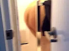 Spying on my chubby stepmom in the shower