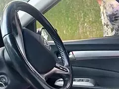 Go away, my wife is near. A stranger jerks me off on the street by the store.