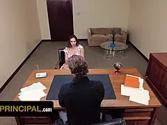 Desperate stepmom trades body for perv principal to save stepson in office scandal. Can't believe this happened! 😳