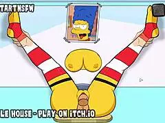 Marge Simpsons milf gets wild in multiple positions with a creampie finish in Hole House game.