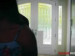 Interracial blowjob and fucking session with my gf and her stepmom after getting caught