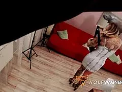 Mature German MILF Mia swallowing on the table Giving deep throat blowjob and getting jizz in her mouth