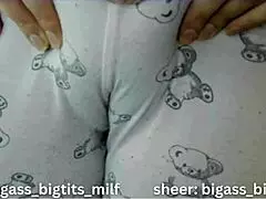 Milf masturbates in pajamas with big ass.