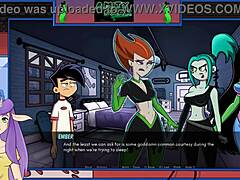 Danny Phantom battles Spectra in Amity Park