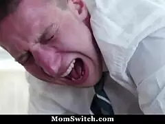 Mature moms fuck boys and punish them with spanking and fucking in a taboo foursome