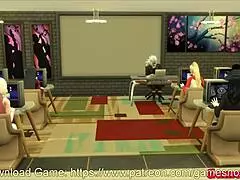 Sarada, the lady with big tits, sleeps with her husband’s teacher, Jiraiya in the shower