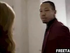 Redhead wife spreads her hips for two men while her husband watches and gets his wife’s ass double creampied