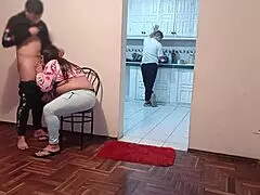 Screwing my friend’s husband while he is sitting in the kitchen washing dishes