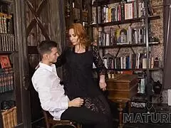 Mature woman seduces young man