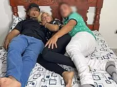 Cuckolded girlfriend gets her ass stretched while watching a movie by her best girlfriend