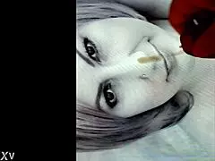 Hardcore facial for European MILF