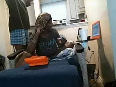 Pregnant black MILF gets pounded