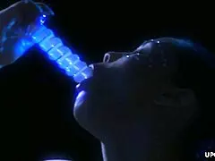 Jessica moans with pleasure each time she passes the dildo over her pussy while her mom is Asian