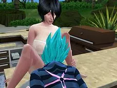 Blowjob and ass fucking in anime: Vegeta had always wanted this to happen, it seem his carnival dream of his wife cheating on him has finally come true