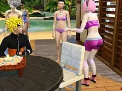 naruto hentai hinata hyuga drilled hard at beach by master naruto cuckold netorare