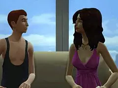 Step siblings share a bed and end up having sex for the first time