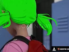 The ultimate hentai experience: to cum on tits in front of the whole class